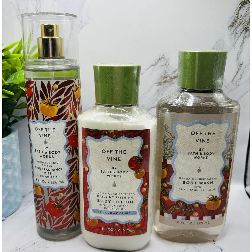 Bath & Body Works Off The Vine Fragrance Mist Body Hair Lotion Wash 3pc Set
